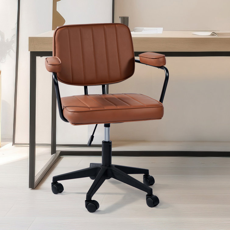 Brown leather deals office chair ikea